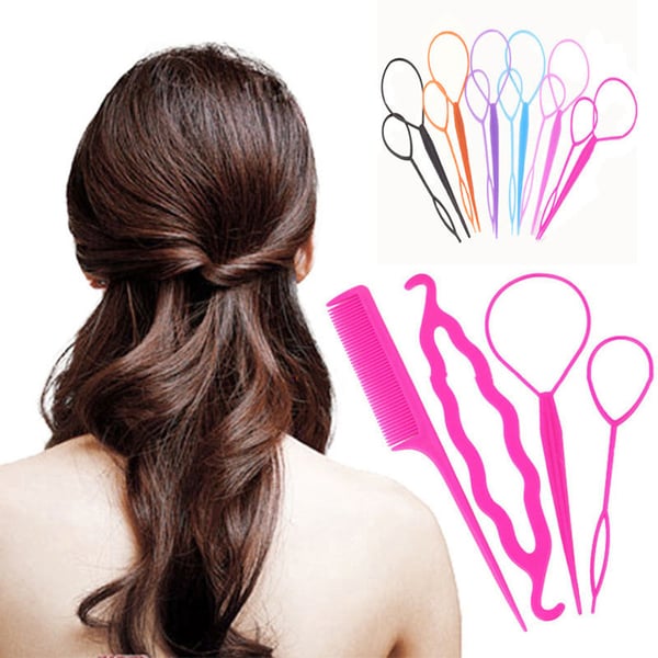 4 Pcs/Set Styling Clip Bun Maker Hair Design Twist Braid Ponytail Tool  Accessory - buy 4 Pcs/Set Styling Clip Bun Maker Hair Design Twist Braid  Ponytail Tool Accessory: prices, reviews | Zoodmall