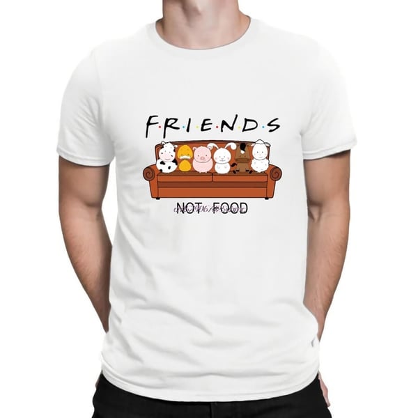 New Animal Friends Not Food Parody T Shirt Vegan Vegetarian No Meat Men  Fashion Short Sleeve O-Neck Print T Shirt - buy New Animal Friends Not Food  Parody T Shirt Vegan Vegetarian