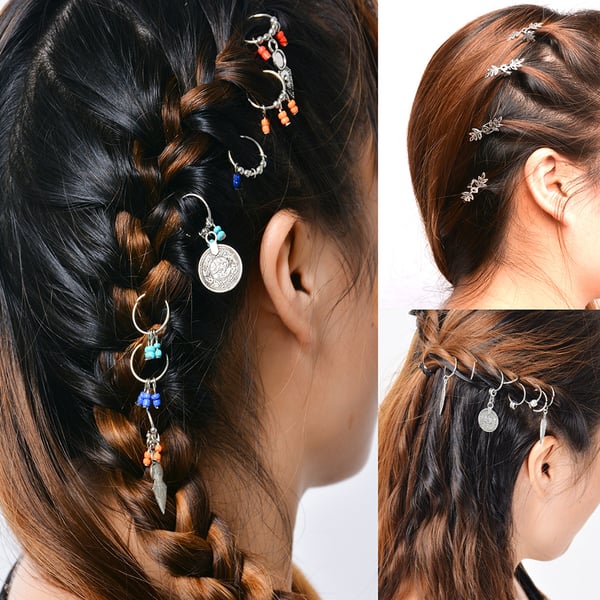 1 Pack Africa Pigtail Women Hairpin Hair Clip Braid Coin Feather Beads DIY  Loops - buy 1 Pack Africa Pigtail Women Hairpin Hair Clip Braid Coin  Feather Beads DIY Loops: prices, reviews | Zoodmall