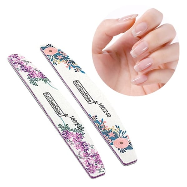 10Pcs Nail File Wide Application DIY PS Floral Half Moon Emery Board for  Female - buy 10Pcs Nail File Wide Application DIY PS Floral Half Moon Emery  Board for Female: prices, reviews |