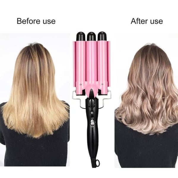 IMPRESSIVE Electric Hair Curler 3 Barrel Ceramic Deep Waves Curling Salon  Home Styling Tool - buy IMPRESSIVE Electric Hair Curler 3 Barrel Ceramic  Deep Waves Curling Salon Home Styling Tool: prices, reviews | Zoodmall