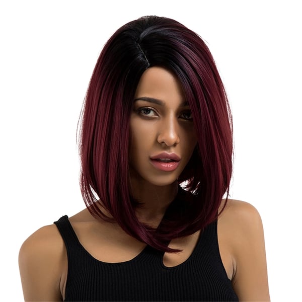 Women Synthetic Short Ombre Black Wine Red Color Bob Wig Straight Fashion  Causal - buy Women Synthetic Short Ombre Black Wine Red Color Bob Wig  Straight Fashion Causal: prices, reviews | Zoodmall