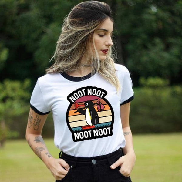 Noot Noot Pingu Women T-shirt 2020 Funny Kawaii Tshirt Aesthetic Ulzzang T  shirt Female 90s Harajuku Tops Tee Casual Clothing - sotib olish Noot Noot  Pingu Women T-shirt 2020 Funny Kawaii Tshirt