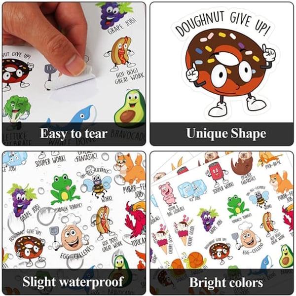 10 Sheets Fruit Animal Stickers Self Adhesive Easy to Tear Strong  Stickiness Unique Shape Exquisite Patterns Slight Waterproof Mini Size  Compact Stickers with Cute Animals Logo for School - купить 10 Sheets