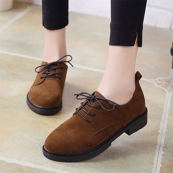 Women Brogue Shoes Lace Up Casual Shoes Faux Suede Oxford Shoes Woman Flats  Black Platform Shoes Creepers zapatos mujer N7773 - buy Women Brogue Shoes  Lace Up Casual Shoes Faux Suede Oxford