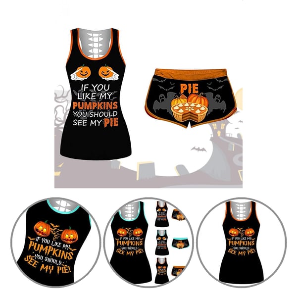 1 Set Casual Halloween Element Print Sleeveless Top Shorts Funny Print Home  Suit - buy 1 Set Casual Halloween Element Print Sleeveless Top Shorts Funny  Print Home Suit: prices, reviews | Zoodmall