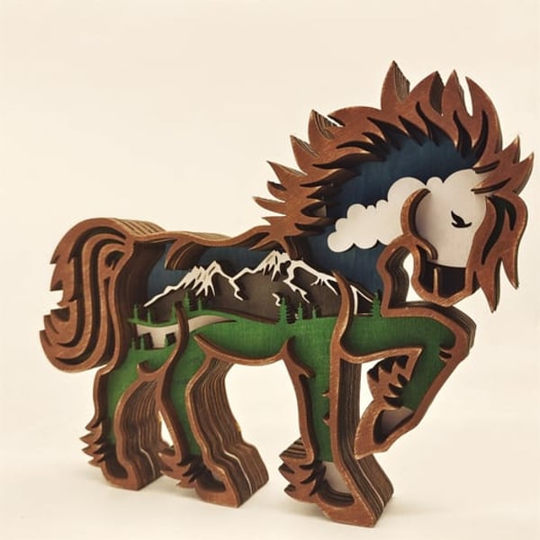 Multi-layer Horse Figurine Hollow Design Wood Animal Totem Horse Sculpture  Crafts with LED Light for Home - buy Multi-layer Horse Figurine Hollow  Design Wood Animal Totem Horse Sculpture Crafts with LED Light