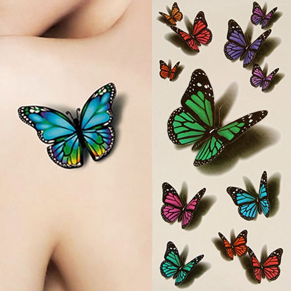 3D Temporary Colorful Butterfly Tattoo Sticker Body Art Removable  Waterproof Hot - buy 3D Temporary Colorful Butterfly Tattoo Sticker Body  Art Removable Waterproof Hot: prices, reviews | Zoodmall