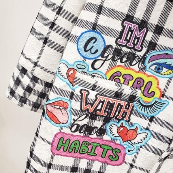 Streetwear Spring Autumn BF Graffiti Blazer Jacket Women Casual Long Sleeve  Loose Suit Coat Female Ropa De Mujer - sotib olish Streetwear Spring Autumn  BF Graffiti Blazer Jacket Women Casual Long Sleeve