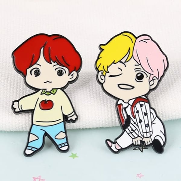EVERYDAY K-POP BTS Member Cute Cartoon Figure Brooch Pins Badge Gift  Clothes Decoration - buy EVERYDAY K-POP BTS Member Cute Cartoon Figure  Brooch Pins Badge Gift Clothes Decoration: prices, reviews | Zoodmall